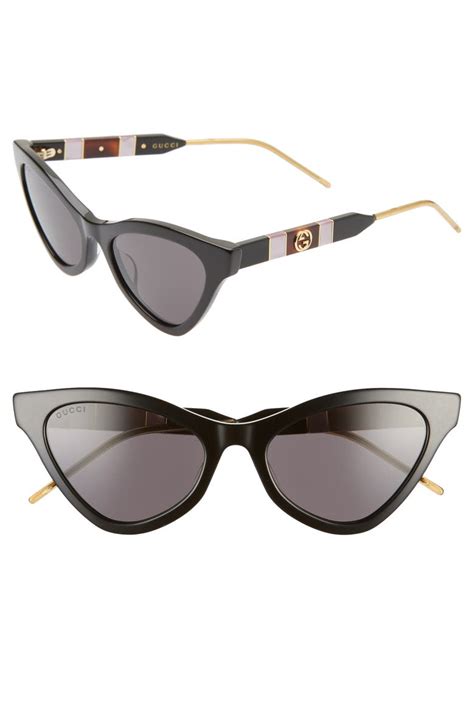 gucci women's cat eye metal frame sunglasses|Gucci 55mm cat eye sunglasses.